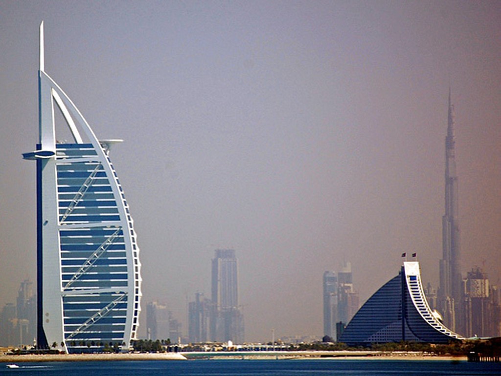 Vista aérea da Burj Dubai, nos Emirados Árabes.