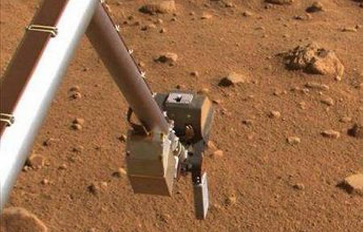 Detalhe do braço do robô Phoenix, da Nasa, na superfície de Marte | Nasa