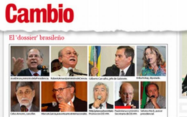 Reprodução do site da revista "Cambio" com matéria sobre suposto envolvimento brasileiro com as Farc | Reprodução