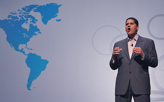 Reggie Fils-Aime, presidente da Nintendo of America, em apresentação na feira E3 2008 | Renato Bueno/G1