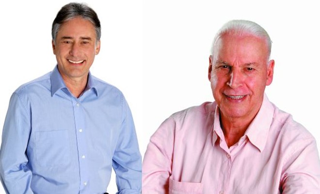 Edgar Bueno do PDT (esq) e seu candidato a vice Jadir de Mattos do PTB |