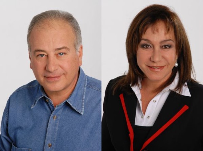 Cheida e sua candidata a vice Maria Lucia Barbosa, ambos do PMDB |