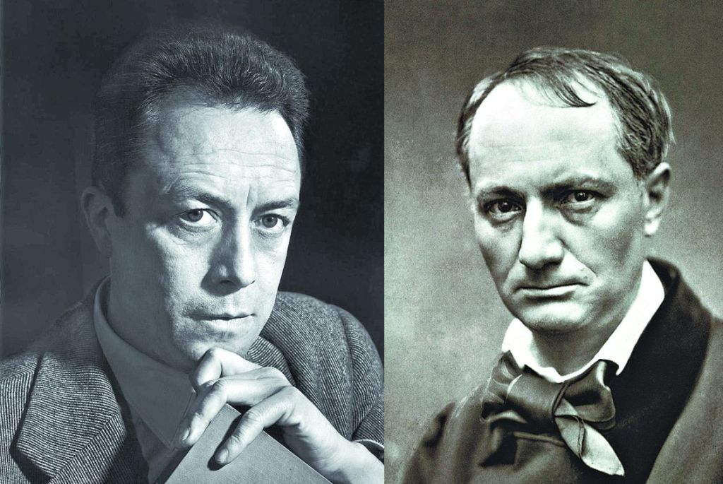 Albert Camus (à esq): autor de O Homem Revoltado e O Estrangeiro. O Poeta e teórico da arte, Charles de Baudelaire (à dir.) terá lugar na programação | Arquivo