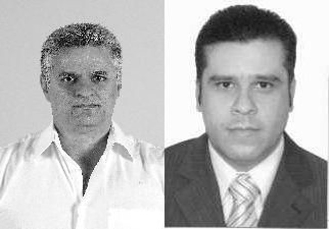 Doutor Nélio (esq), candidato petista, e o vice Maurício Vitor Leone de Souza do PV |