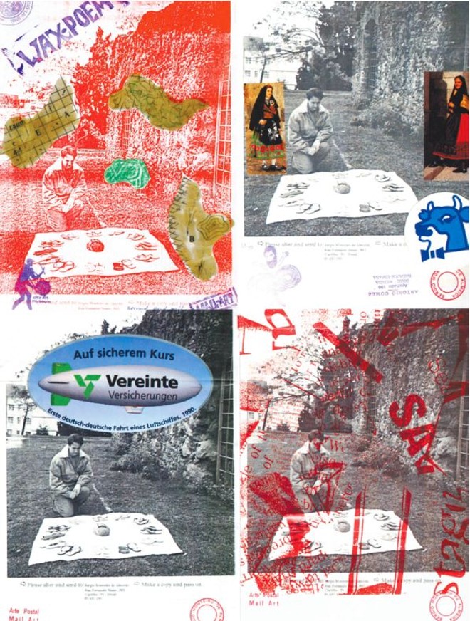 Resultado das interferências de artistas plásticos de vários países na imagem enviada pelo correio por Almeida | 