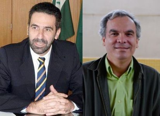 o candidato petista Enio Verri (esq) e seu vice Alberto Abraão da Rocha do PV |