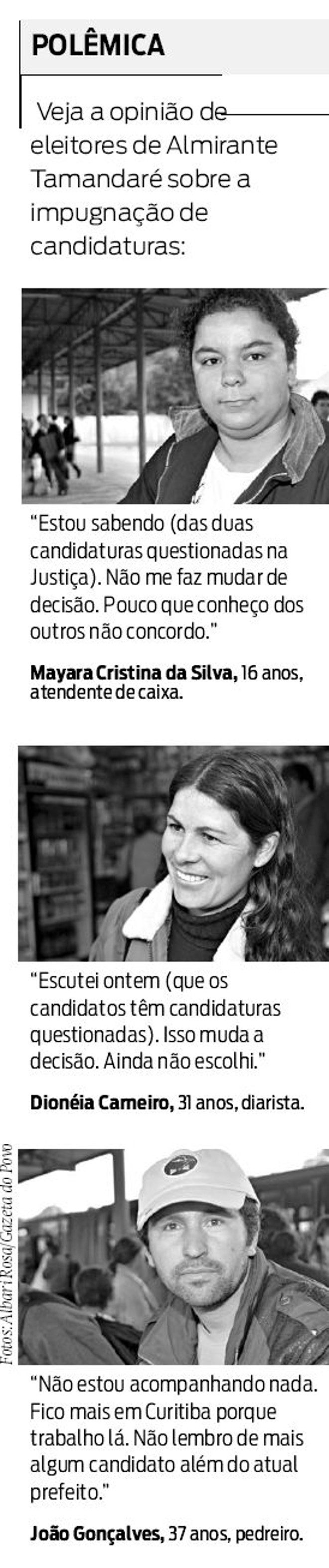 Veja a opinião de eleitores de Almirante Tamandaré |