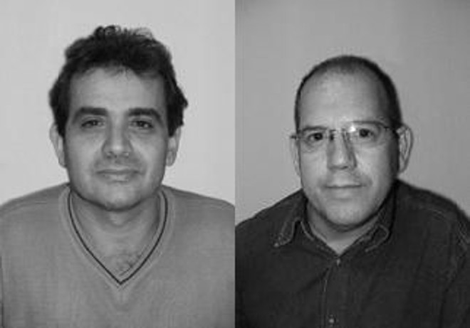 Claudemir Romancini (esq) e seu candidato a vice Vanderlei Amboni, ambos do PSOL |