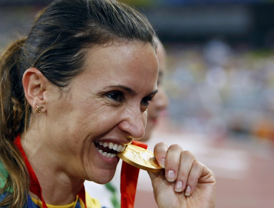 Maurren Maggi ficou com o ouro no salto em distância | Marcos Brindicci / Reuters