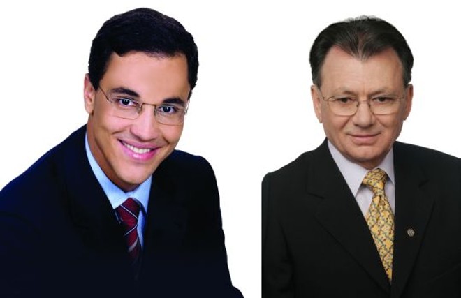 Barbosa Neto (esq) e seu candidato a vice José Ribeiro, ambos do PDT |