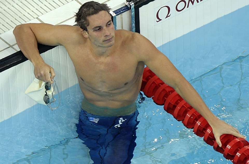 Eric Shanteau, após a prova dos 200m peito, irá disputar uma prova contra o câncer | MICHAEL KAPELLER/AFP