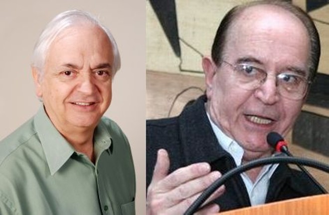 O tucano Pedro Wosgrau (esq) e seu vice Rogério Serman, do Democratas, tentam a reeleição | 