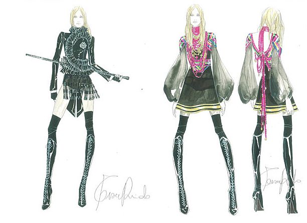 Croqui do figurino de Madonna para nova turnê | Reprodução/Givenchy/Site do jornal El País