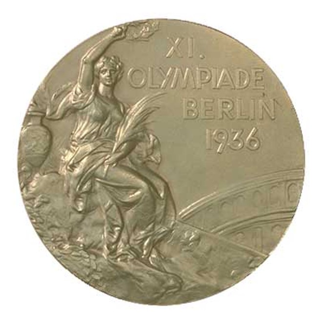 Medalha concedida aos ganhadores em Berlim 1936 |
