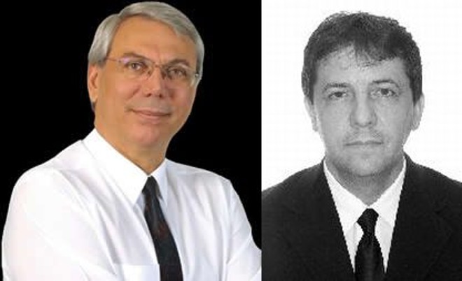 Paulo Mac Donald do PDT (esq) e seu candidato a vice Francisco Brasileiro do PC do B | 