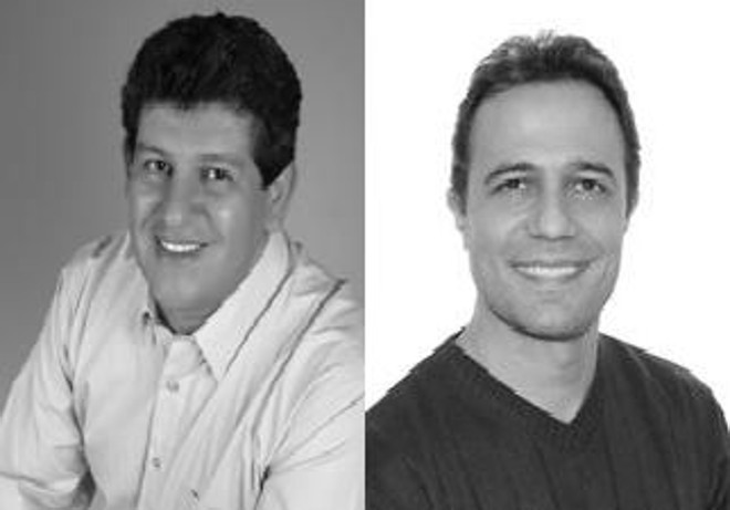 Marcelo Urbaneja (esq) e seu candidato a vice Enéias de Oliveira, ambos do PT do B |