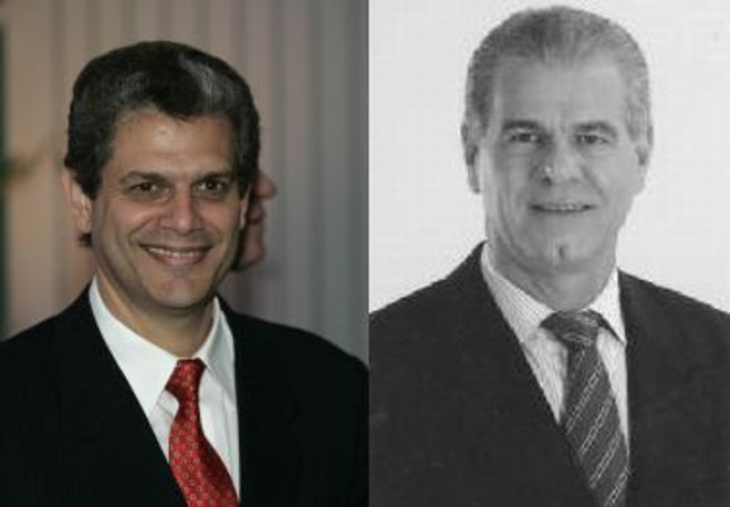 Silvio Barros do PP (esq) e seu candidato a vice Carlos Roberto Pupin do PDT |