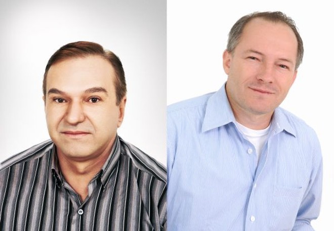 Chico Menin (esq) e seu candidato a vice João Renato Zibetti, ambos do PR |