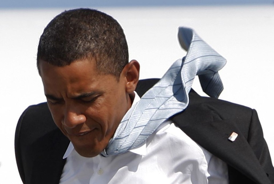 Obama surgirá entre colunas de madeira prensada pintadas de branco | Jim Young / Reuters