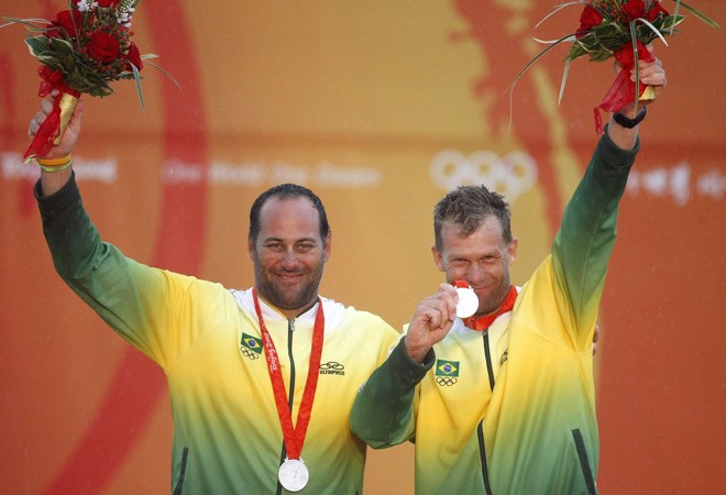 Bruno Prada e Robert Scheidt foram prata na classe Star |