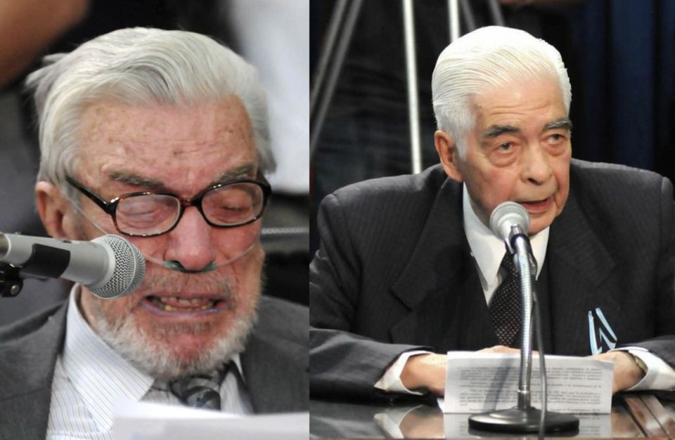 Bussi (esq.) e Benjamin foram condenados por tortura, seqüestro e homicídio qualificado | Jorge Olmos Grosso / Reuters