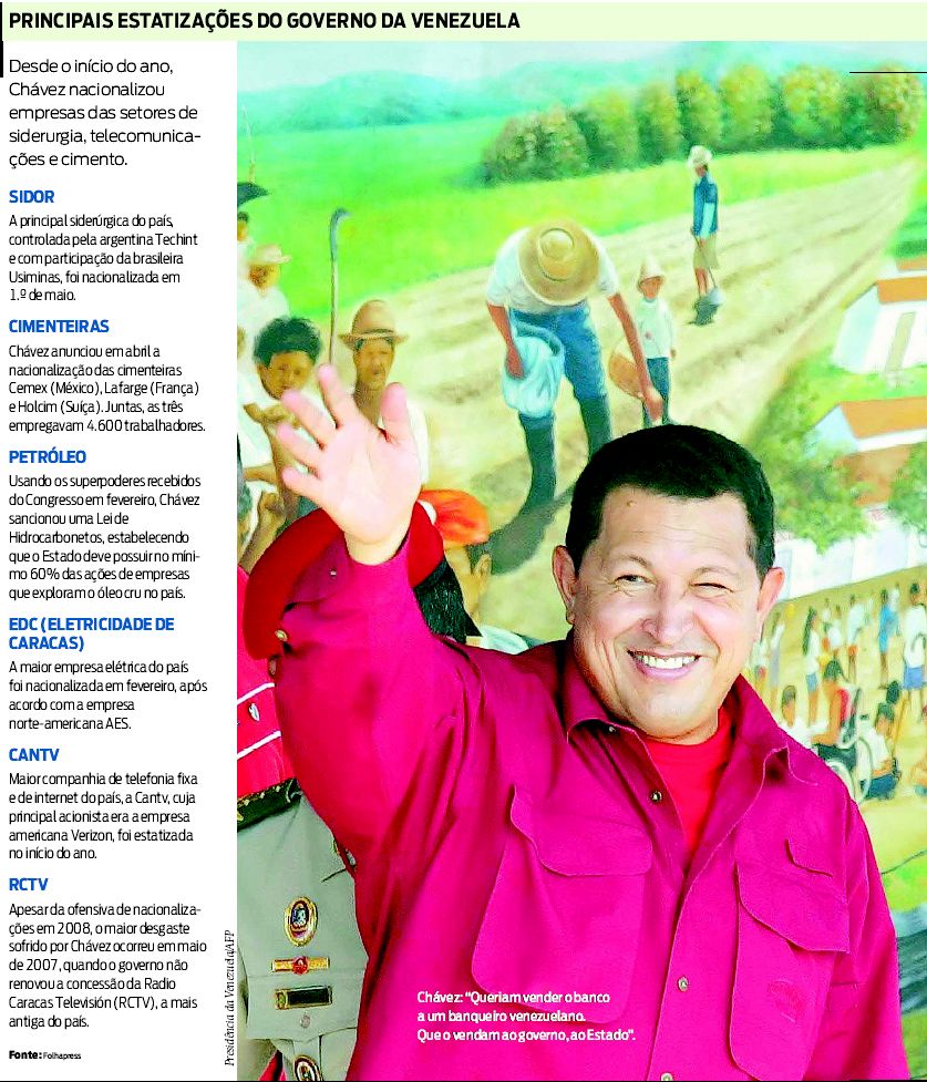 Veja quais foram as principais estatizações do governo venezuelano |