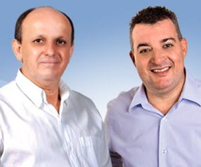 Doutor Batista do PMN (esq) e seu candidato a vice Sidnei Telles do PPS |