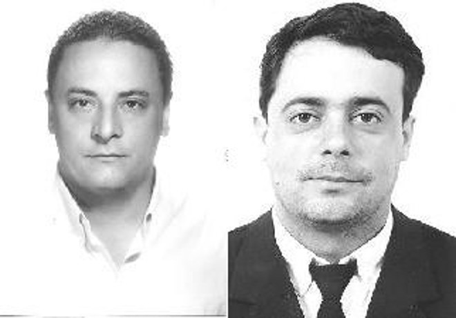 Rogério Mello (esq) e seu sobrinho e candidato a vice Rodrigo Mello, ambos do PT do B |