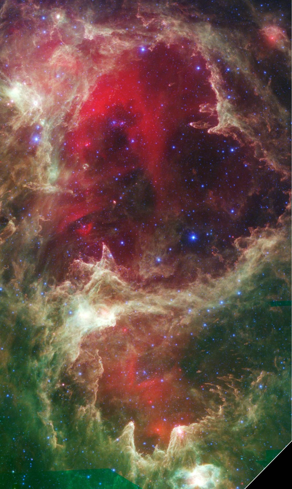 Estrelas maiores servem de "gatilho" para o nascimento de novas estrelas. As maiores estrelas dessa nuvem chegam a ser 60 vezes maiores que nosso Sol | Nasa / Reuters