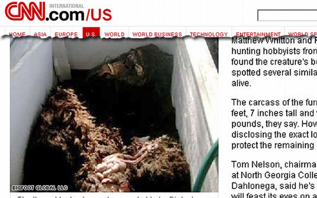 "Caçadores" apresentam corpo congelado do suposto Pé Grande | Reprodução/CNN