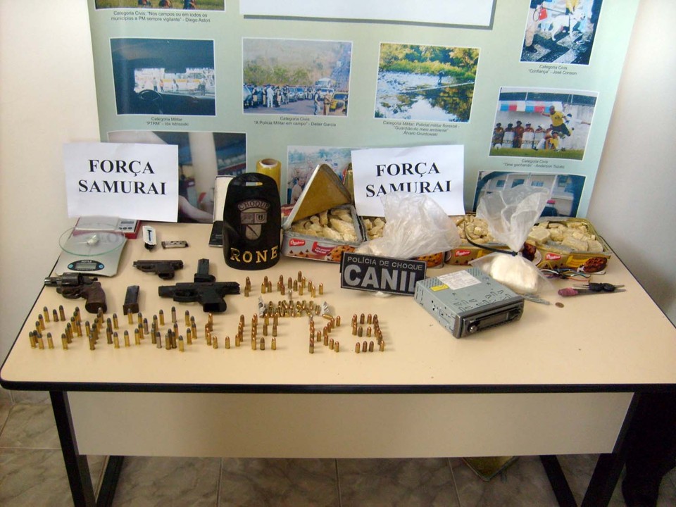 Duas operações da Polícia Militar (PM) apreendem 20 quilos de droga, entre crack, pasta base de cocaína e cocaína | Divulgação/SESP