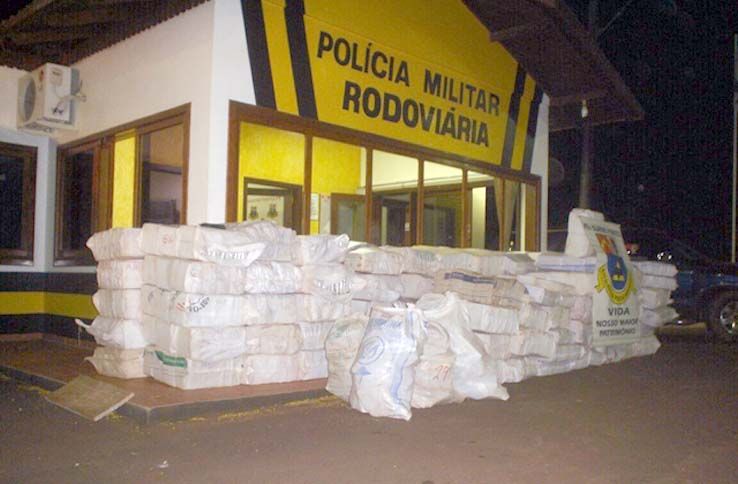Droga apreendida no posto da Polícia Rodoviária Estadual em Entre Rios | Divulgação SESP