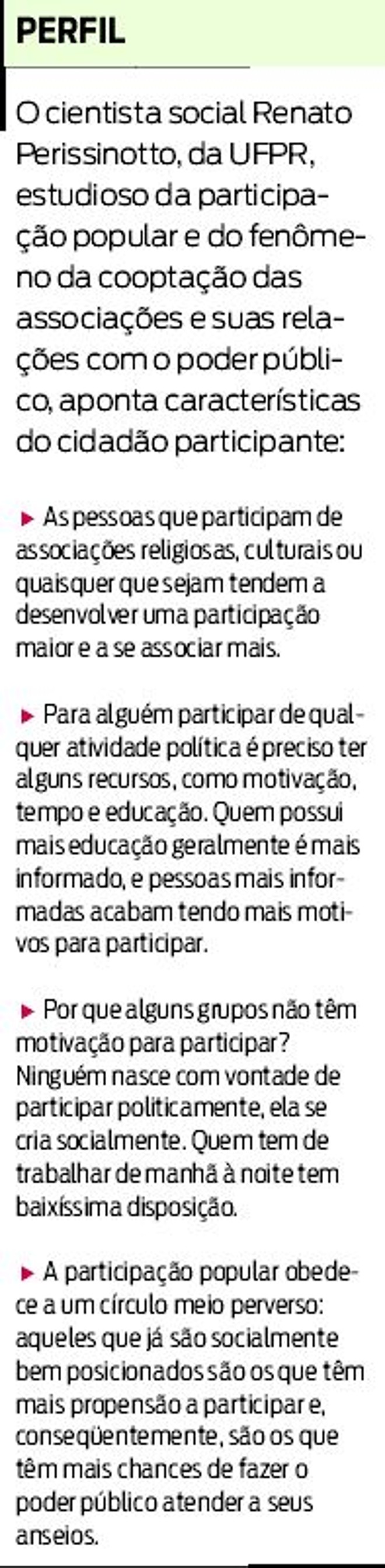 Veja algumas características do cidadão participante | 