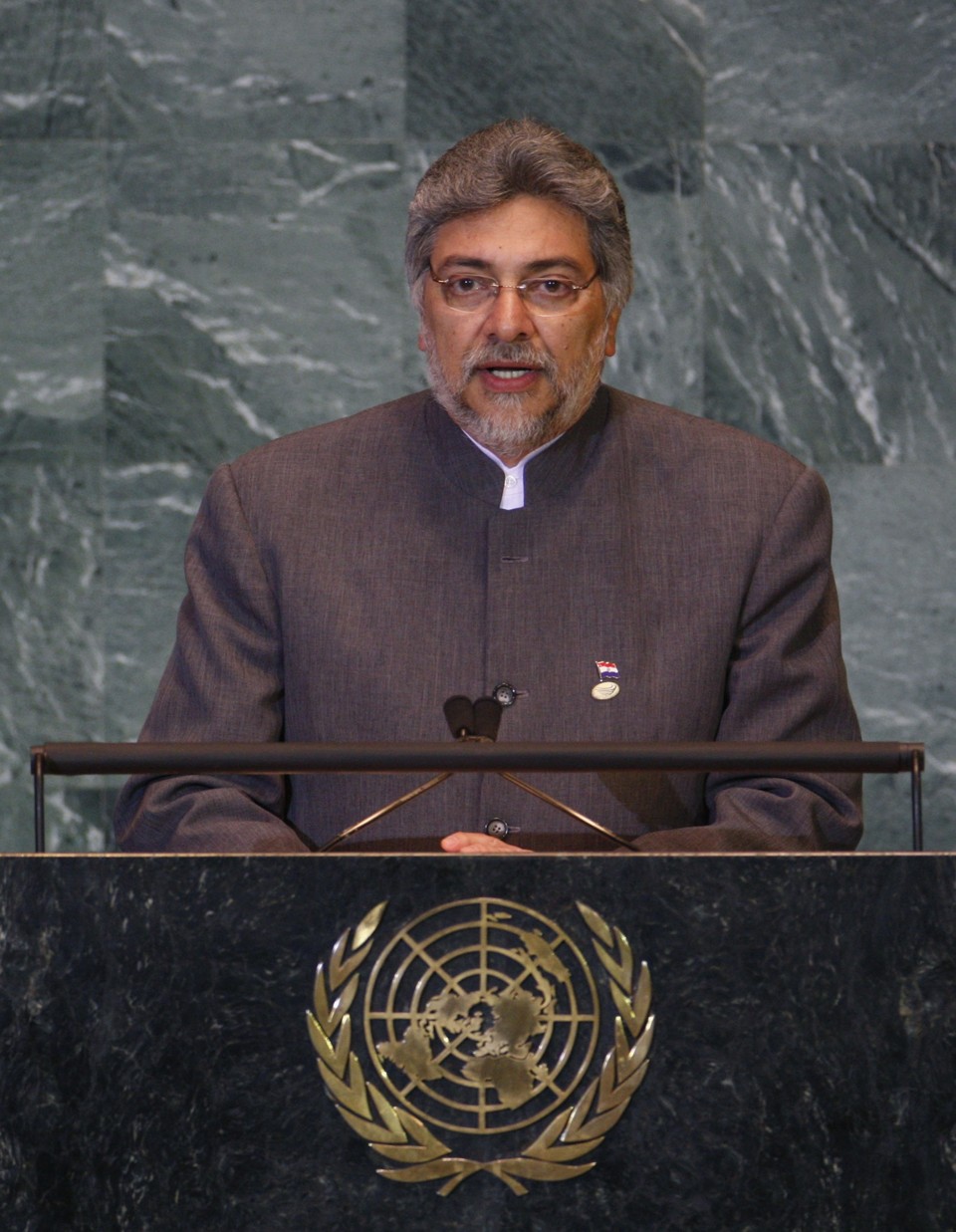 Lugo discursou pela primeira vez na Assembléia Geral da ONU, enfatizando o meio ambiente e a fome do mundo | Mike Segar / Reuters