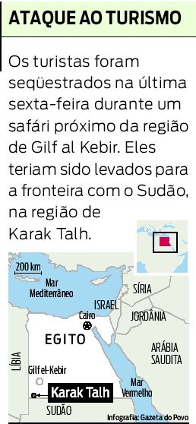 Veja o caminho percorrido no seqüestro dos turistas |