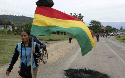Manifestante pró-Morales em Santa Cruz, em foto de 14 de setembro | Reuters
