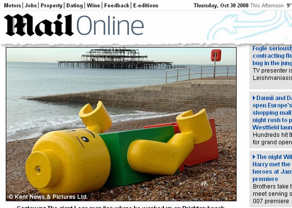 Moradores e prefeitura de Brighton desconhecem a origem do boneco | Reprodução / Daily Mail