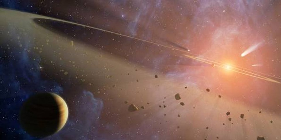 Concepção artística de planeta e cinturão de asteróides ao redor de Epsilon Eridani | Divulgação