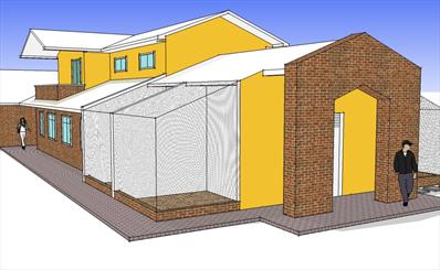 Ilustração do novo recinto dos animais no Passeio Público de Curitiba | Divulgação/Prefeitura