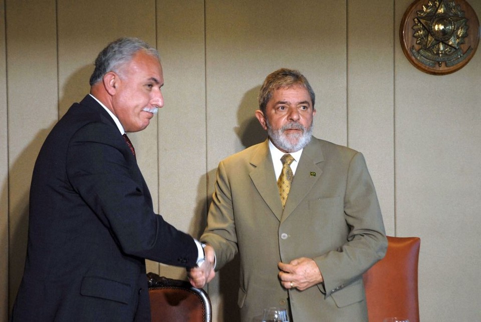 O presidente Luiz Inácio Lula da Silva recebe o ministro dos Negócios Estrangeiros da Autoridade Nacional Palestina, Riad Al-Malki, no Palácio do Planalto | Valter Campanato/ABr