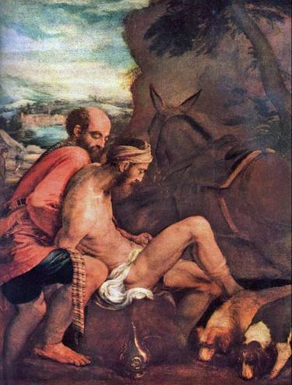Parábola bíblica do Bom Samaritano, retratada por Jacopo Bassano em 1592: ao contrário do que pregava Jesus, bom comportamento religioso normalmente se volta para membros do grupo ao qual o benfeitor pertence | Reprodução