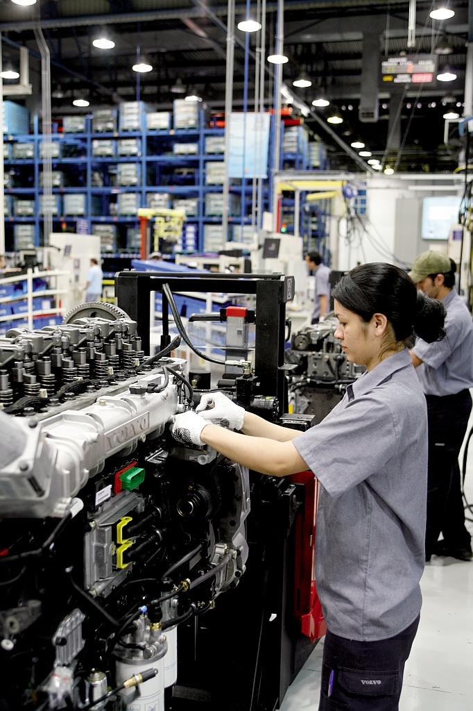 Linha de montagem da Volvo: demissões ocorrem no fim do melhor ano da história da montadora no Brasil. | Divulgação
