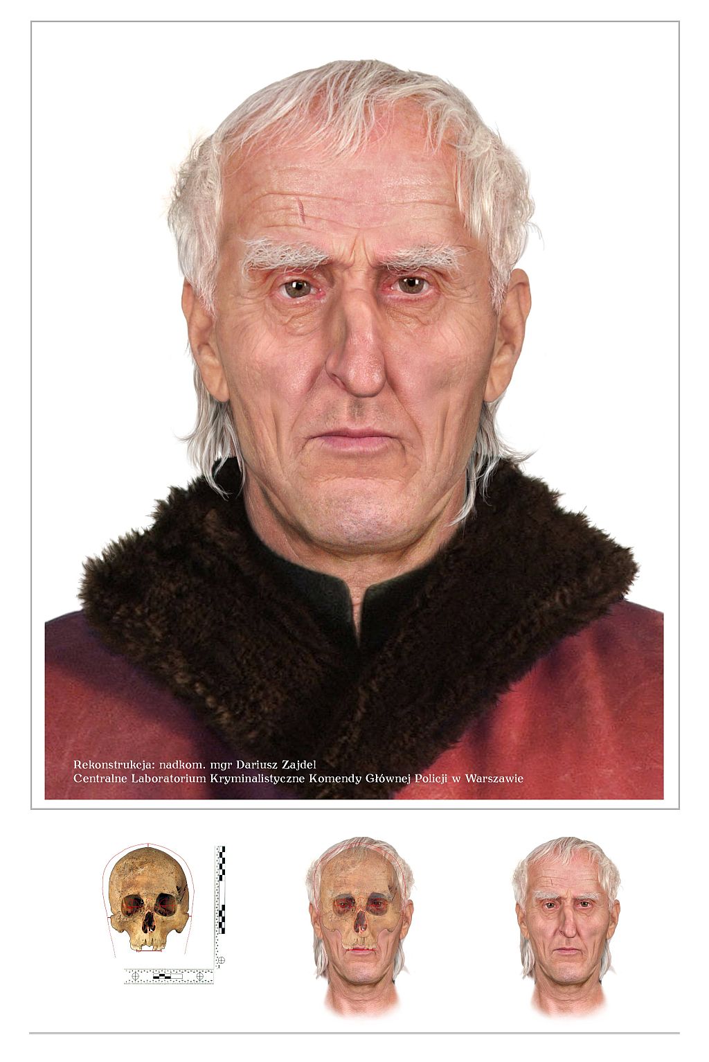 Computador reconstrói fisionomia de Nicolau Copérnico. Crânio foi encontrado em 2005, na Catedral de Frombork | Handout of Kronenberg Foundation / AFP Photo