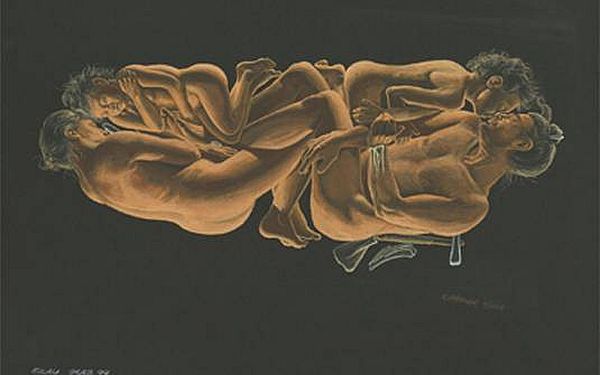 Os corpos entrelaçados significam a relação em vida | Divulgação / PNAS