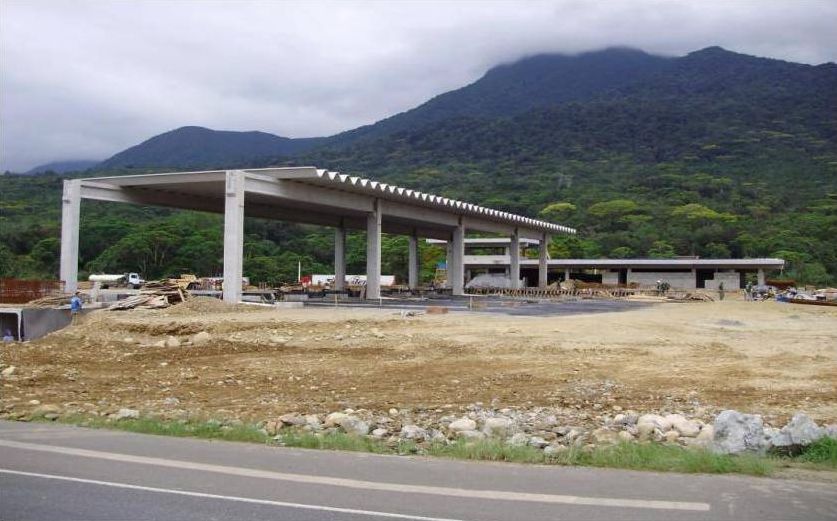 A construção da praça de Garuva, localizada na BR-101 entre Curitiba e Florianópolis, é uma das mais adiantadas | Divulgação/Concessionária
