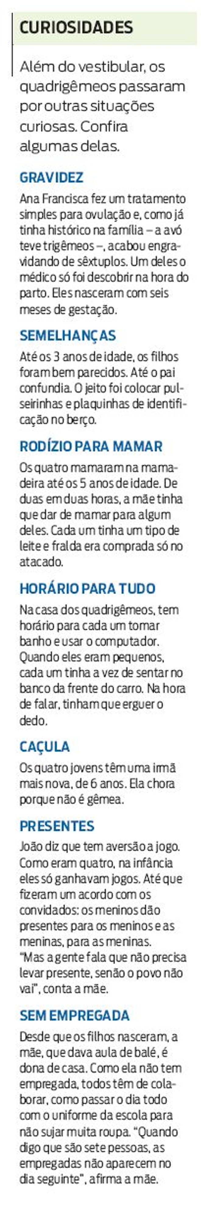 Confira algumas curiosidades sobre os quadrigêmeos | 