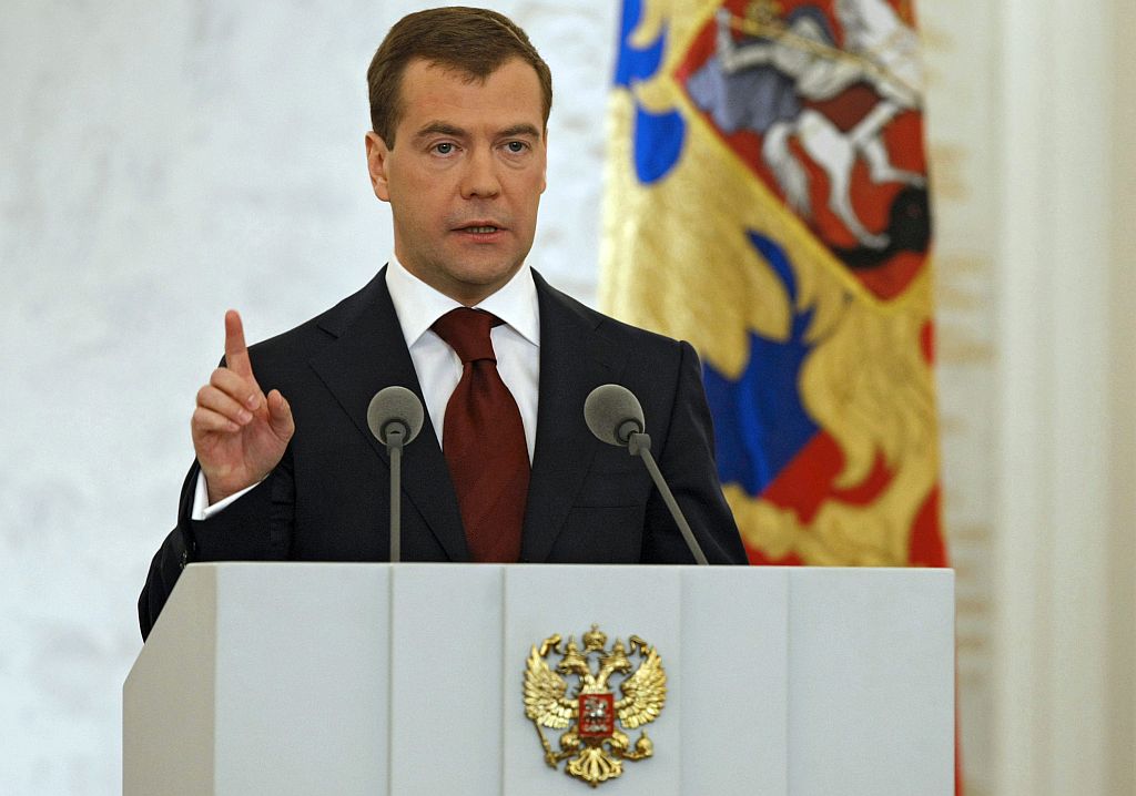Durante discurso à nação, Medvedev defendeu a guerra da Rússia contra a Geórgia | Dmitry Astakhov/ Reuters