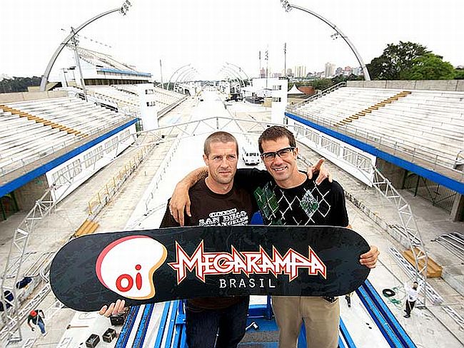 Danny Way e Bob Burnquist, os responsáveis pela realização da MegaRampa no Brasil | Divulgação