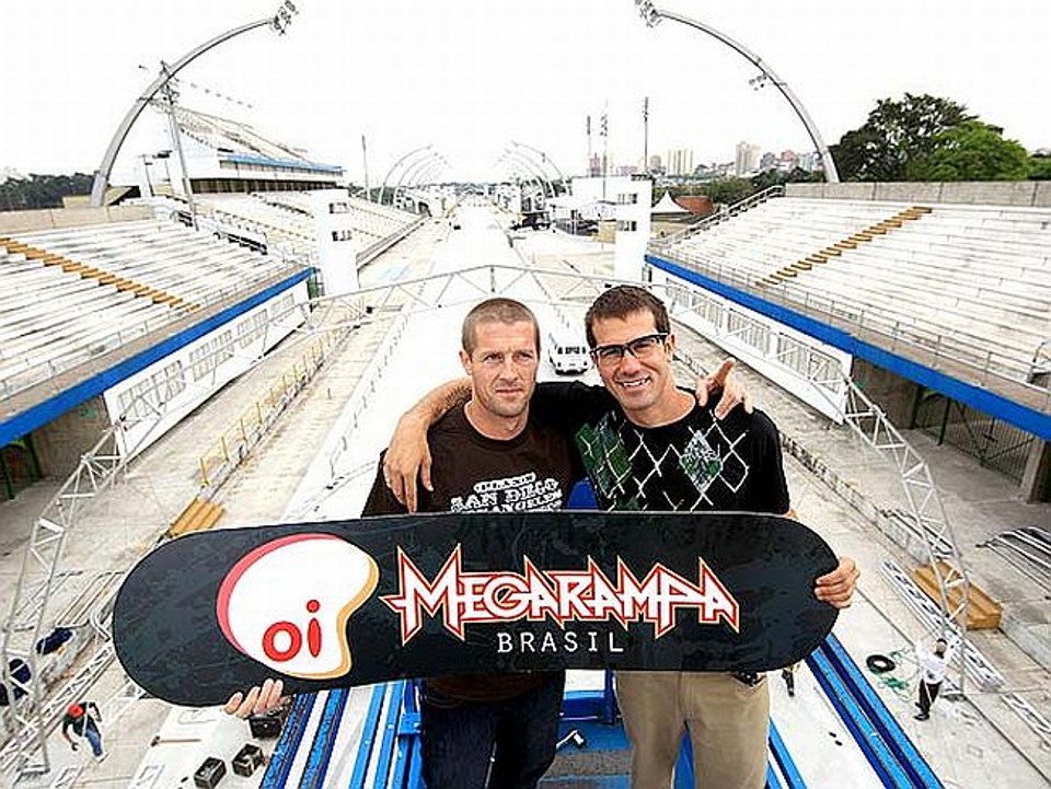 Danny Way e Bob Burnquist, os responsáveis pela realização da MegaRampa no Brasil | Divulgação