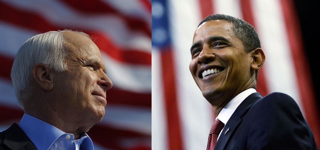 Senadores McCain e Obama: primeiros estados a abrirem as urnas poderão dar uma prévia de como será o resultado das eleições nos EUA | BrianSnyder/Reuters e Joe Raedle/AFP